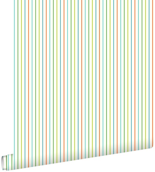 ESTAhome Tapete Streifen Lindgrün und Türkis - 53 cm x 10.05 m - 137307