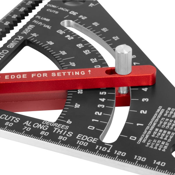STAHLWERK Triangle d'angle avec butée mesure d'angle métrique en aluminium