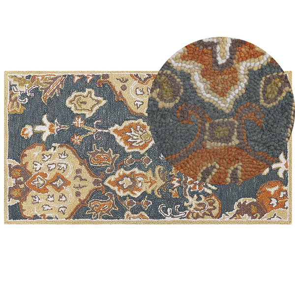 Teppich Wolle mehrfarbig 80 x 150 cm Kurzflor UMURLU