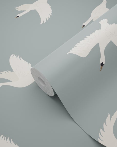 Tapetenrolle mit Schwanenmotiv