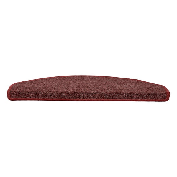 FLOORDIREKT Stufenmatte London - mit Umkettelung - Weinrot - Halbrund - 23,5 x 65 cm