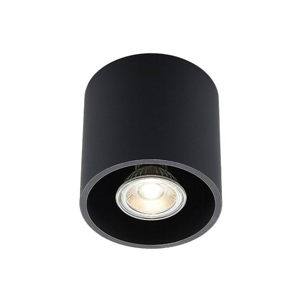 Schwarze Aufbaulampe mit Leuchtmittel