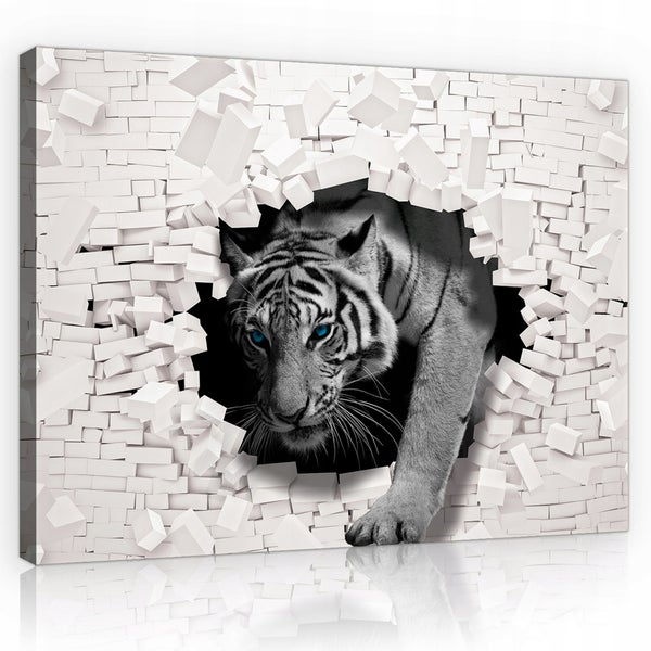 Leinwandbild Tiger Tiere Modern Bilder Wohnzimmer 100X70 cm