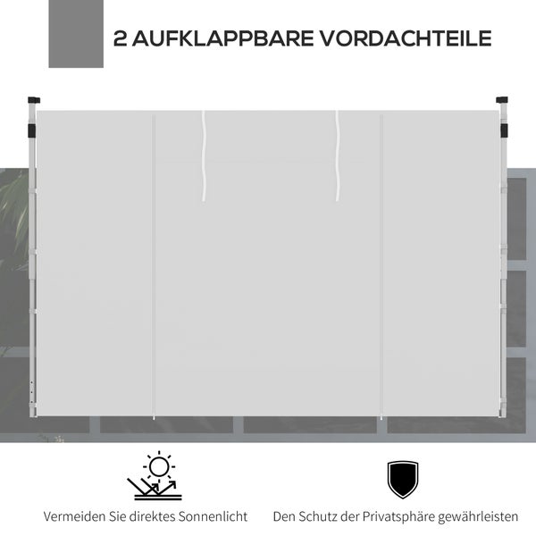 Outsunny 2 Seitenteile Seitenwände für 3 x 3/ 3 x 6 m Pavillon, 295cm x 195cm, Oxford, Weiß