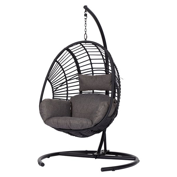 Armin Hängesessel mit Kissen schwarz. 62 X 104 X 179 cm