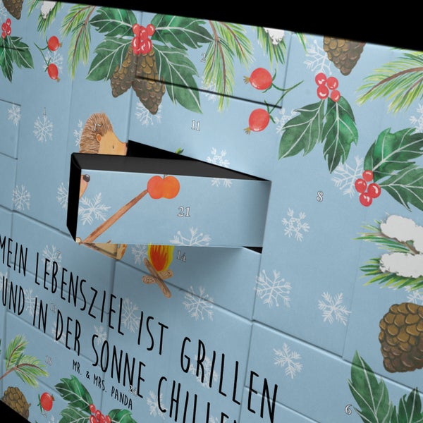 Mr. & Mrs. Panda Befüllbarer Adventskalender Igel Grillen - Blau Pastell