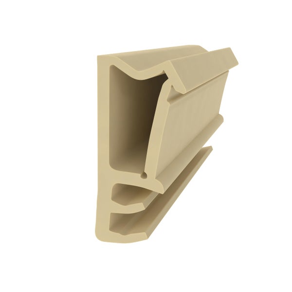 Beige Fensterdichtung oder Türdichtung im Profilschnitt aus elastischem Material.