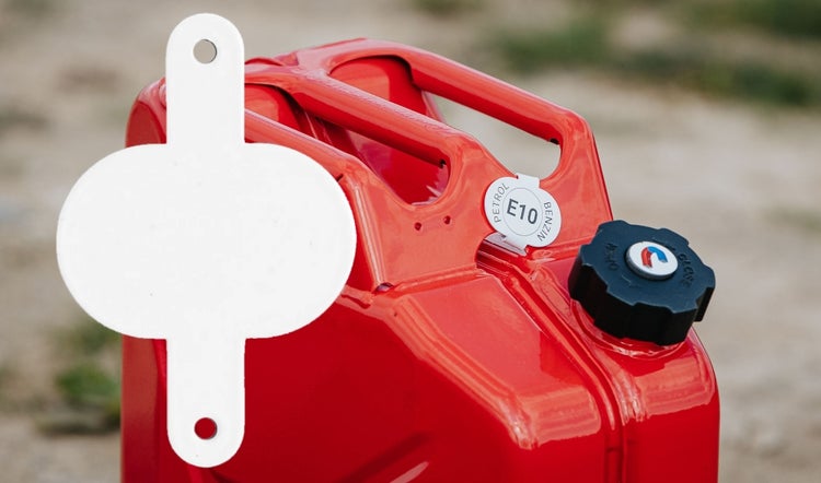 BW® Clip für Kraftstoffkenneichnung für Kraftstoffkanister Metall Benzinkanister 1 Stk. Neutral - Made in Europe
