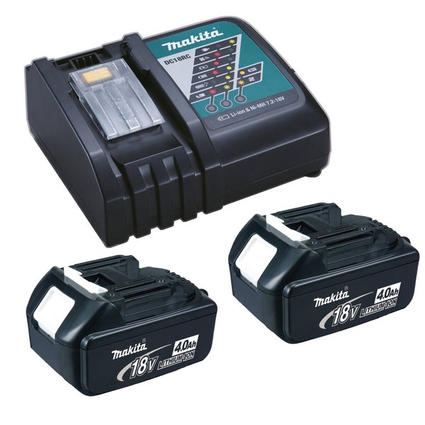 Makita Ladegerät mit zwei 18 Volt Akkus