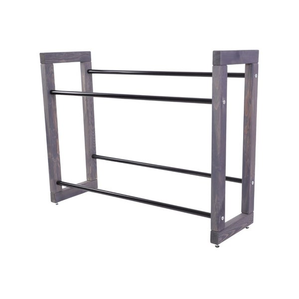 PROREGAL Getränkekistenregal HARZ HxBxT 85x112x35cm 6 Kisten auf 2 Ebenen Massives Kiefernholz Grau geölt