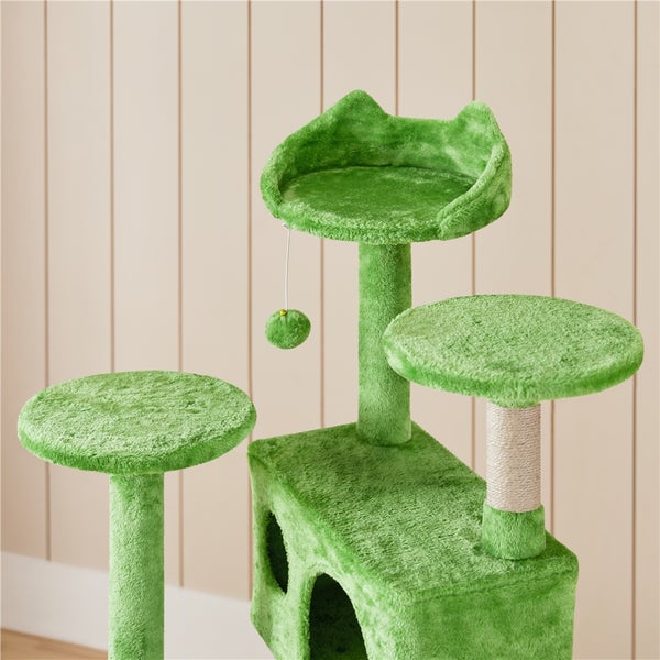 Katzenkratzbaum mit Plattformen, Höhle und Spielball
