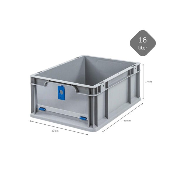 PROREGAL SparSet 5x Eurobox NextGen Insight Cover HxBxT 17 x 30 x 40 16 Liter Niedrig/Blau Eurobehälter Transportbox