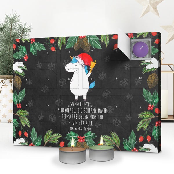 Mr. & Mrs. Panda Duftkerzen Adventskalender Einhorn Weihnachtsmann - Schwarz