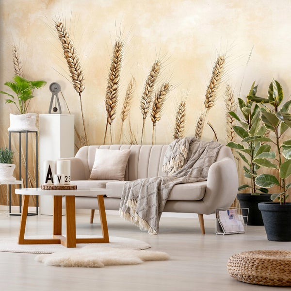 Fototapete Boho Beige Wohnzimmer Vlies Tapete 350x250 cm