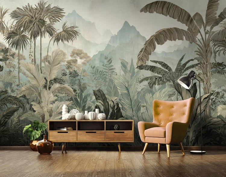 Fototapete Dschungel 3D Effekt Wald Natur Wohnzimmer Vlies Tapete 300x210 cm
