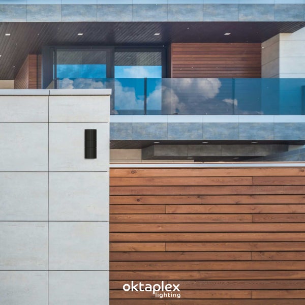 Oktaplex Para Wandleuchte Außen Aluminium 2xGU10 Fassung Außenlampe schwarz