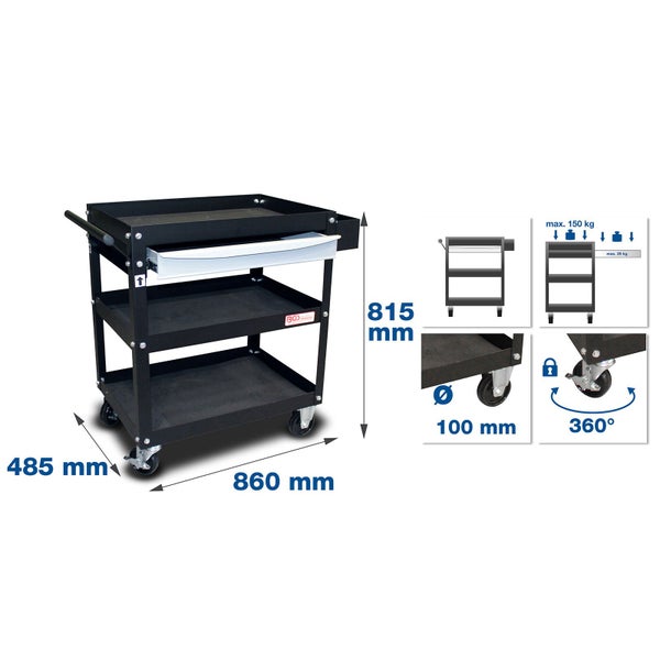 BGS Werkstattwagen 1 Schublade offen - 4200