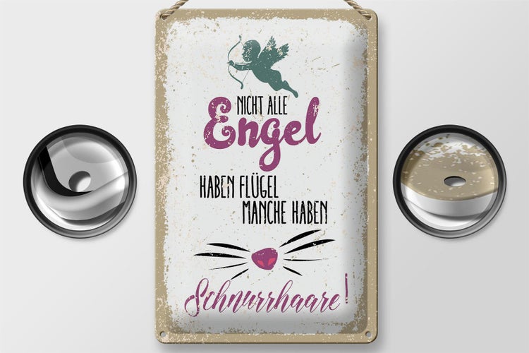 Blechschild Spruch Nicht alles Engel haben Flügel 20x30cm