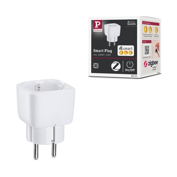Paulmann Smart Plug Zigbee Zwischenstecker bis 2300 Watt für Smart Home Steuerung inklusive Produktverpackung.