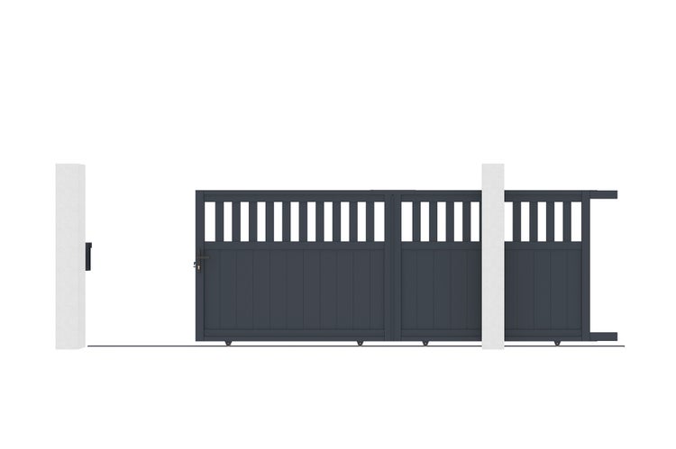 Schiebetor aus Aluminium 3,7m SANTIS 370C140 Grau