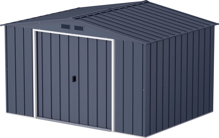 Metall Gerätehaus 322x234 cm Gartenhaus Schiebetür