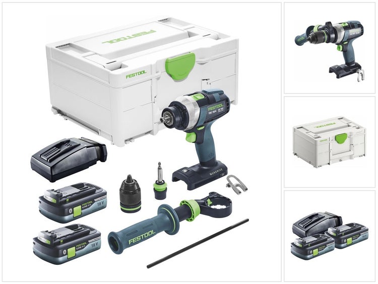 Festool TDC 18/4 I-Basic Akku Bohrschrauber 18 V 75 Nm Brushless + 2x Akku 4,0 Ah + Ladegerät + Systainer