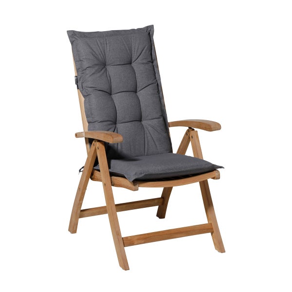 Hochlehnerauflage Oxford grau - Ca. 123x50 cm - 4er-Set