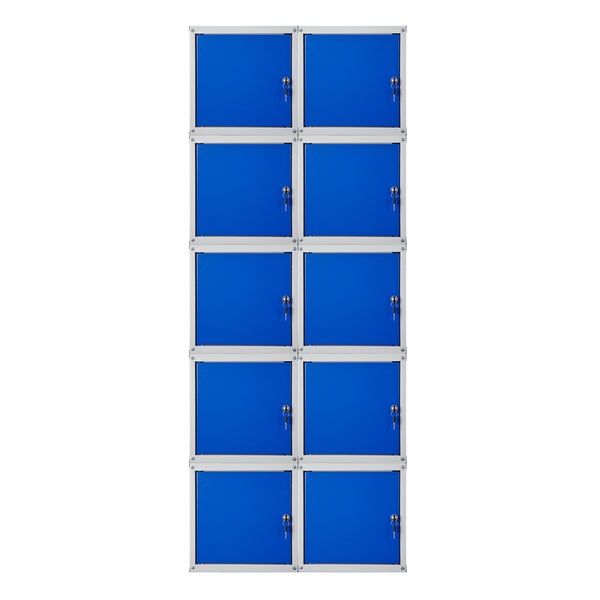 PROREGAL Mega Deal 10x Schließfachwürfel Cubic HxBxT 35 x 35 x 35 cm Grau-Blau