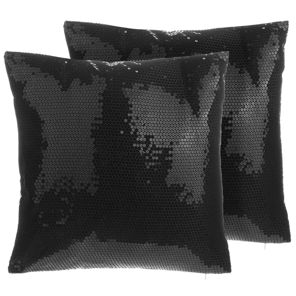 Dekokissen 2er Set ASTER 45 x 45 cm Schwarz Ohne Muster