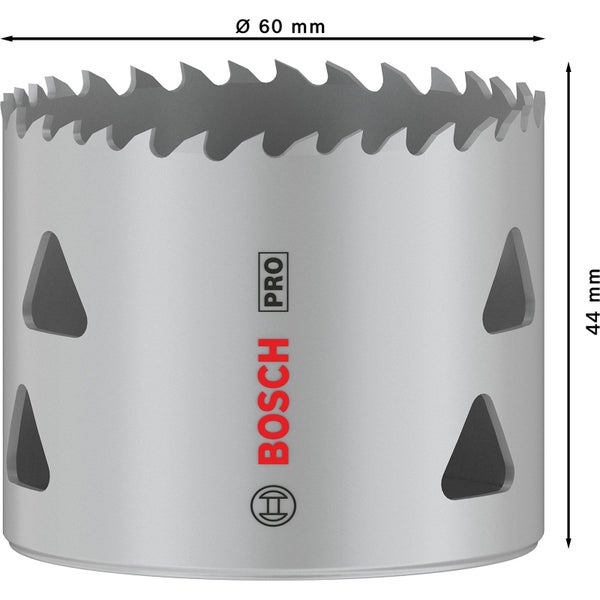 Bosch Lochsäge mit einem Durchmesser von 60 Millimetern und einer Höhe von 44 Millimetern