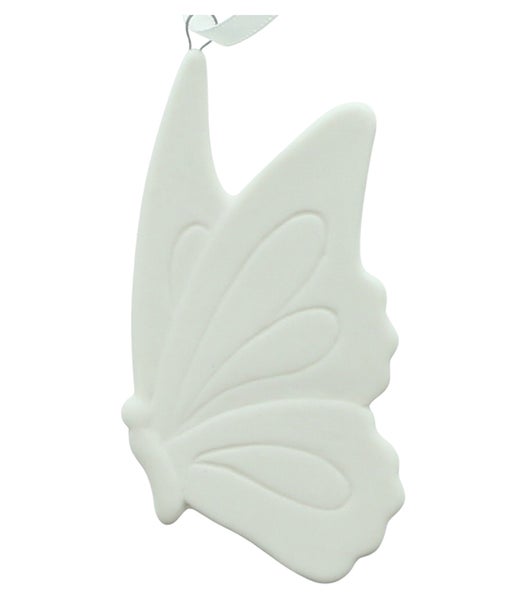 FRANK FLECHTWAREN | Hänger Schmetterling, 12er Set, PORZELLAN, ORGANZA, 8 x 0,5 x 5cm, 5 x 0,5 x 8cm, 5,5 x 0,5 x 9cm