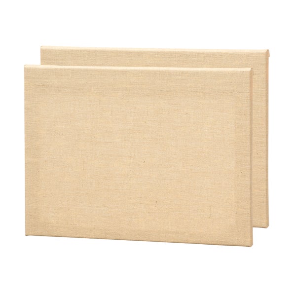 Leinwand Jute 2er Set 80x60 cm (LxB) transparent grundiert, malfertig braun
