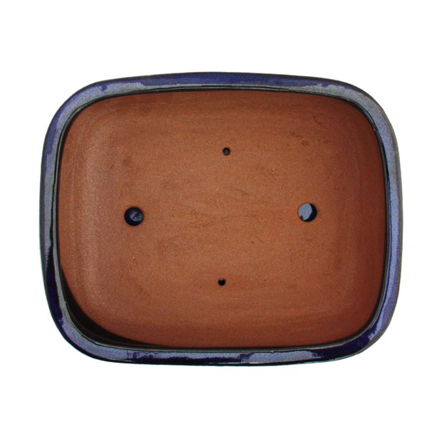 Rechteckige Bonsaischale aus Keramik mit Drainagelöchern