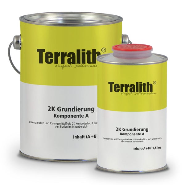 Terralith 2K Grundierung Komponente A, transparente und lösungsmittelfreie Kontaktschicht auf Harzbasis für Innenböden.