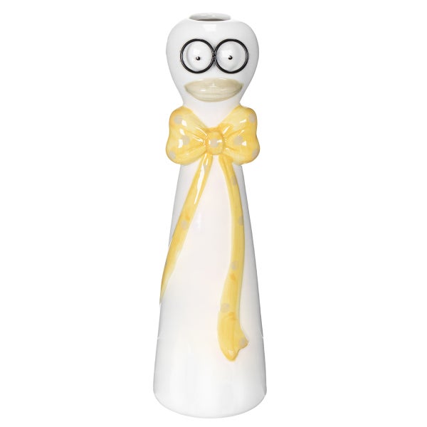 Dekorative Blumenvase in Entenform mit Schleife