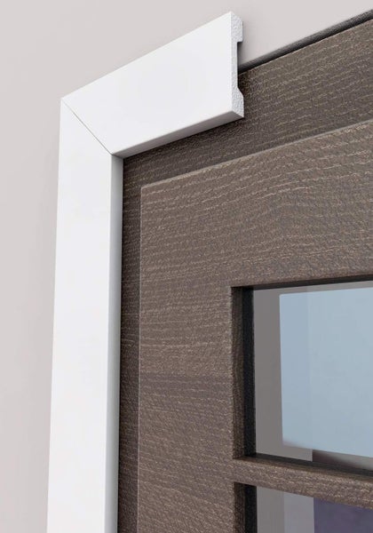1 Stück / 2 Meter Sockelleisten Fußleisten Bodenleiste - weiß - hartes Material - Dekor - Wand - Boden - Decke (DP4)