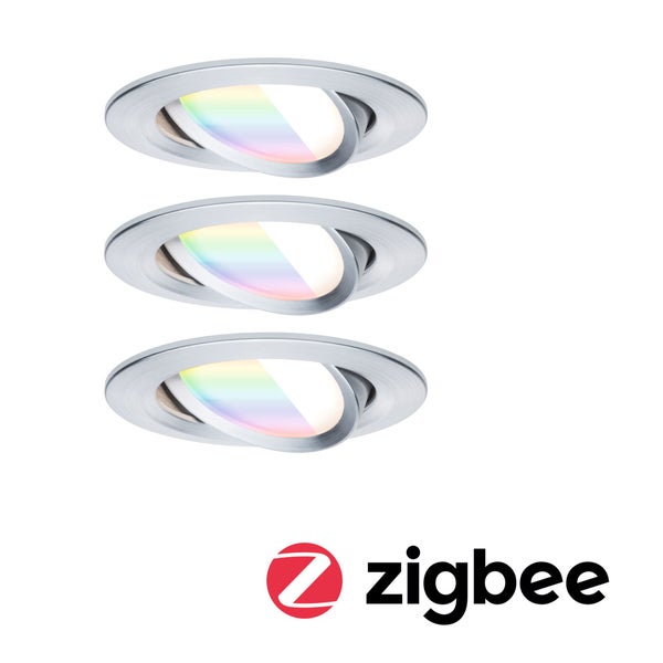 LED Einbauleuchte Nova Coin rund 84mm 50° RGBW+ 3x6W 3x500lm 230V Alu gedreht Aluminium