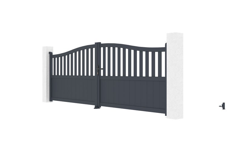 Flügeltor 4m MEIJE H.140 graues Aluminium