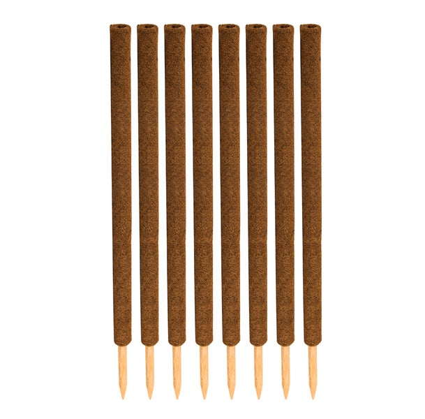 BigDean 8er Set Pflanzstäbe Kokos 110 cm - Monstera Rankhilfe Rankstäbe Stab Moosstäbe Pflanzenstäbe Kokosstäbe für Pflanzen - aus natürlicher Kokosfaser - verlängerbar