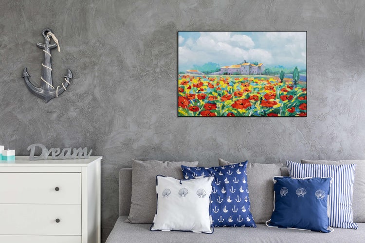 Handgemaltes Gemälde Acrylfarbe 93x63cm Bunt