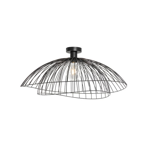 Design-Deckenleuchte schwarz mit doppeltem Schirm 66cm - Pua