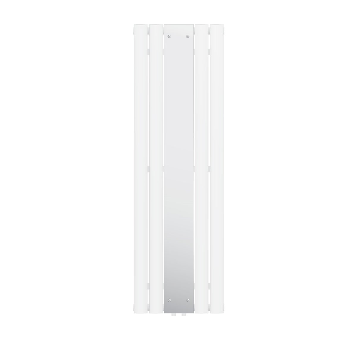 LuxeBath Badheizkörper Flach 1600 x 450 mm Weiß mit Spiegel, Design Paneelheizkörper Mittelanschluss Heizung, Flachheizkörper Vertikal Einlagig, Spiegelheizkörper Glasheizkörper, inkl. Montage-Set