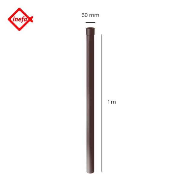 Inefa Fallrohr aus Kunststoff, braun, Durchmesser 50 Millimeter, Länge 1 Meter.