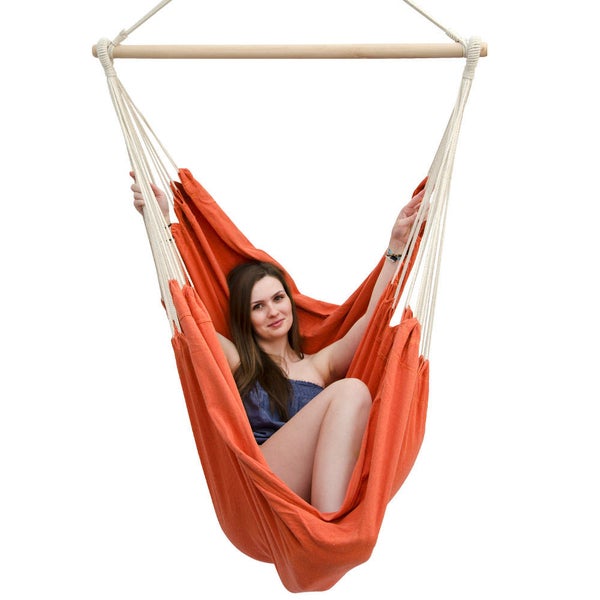XXL Hängesessel Relaxsessel 185x130cm bis 150kg in Celosia Orange