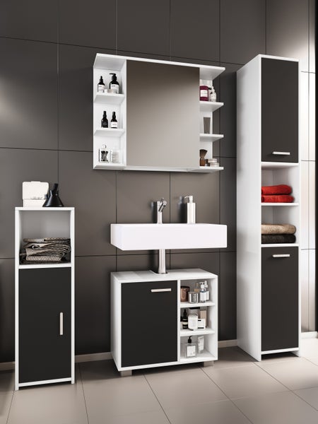 4-tlg. Komplett Badmöbel Badschrank Set Zalo I