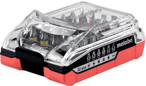 Metabo Bit-Set mit 32 Teilen in einer transparenten Aufbewahrungsbox
