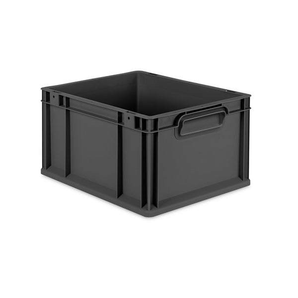 Eurobox NextGen Grip, HxBxT 22x30x40cm, 20 Liter, Griffe geschlossen, Schwarz, Eurobehälter, Transportbox, Transportbehälter, Stapelbehälter