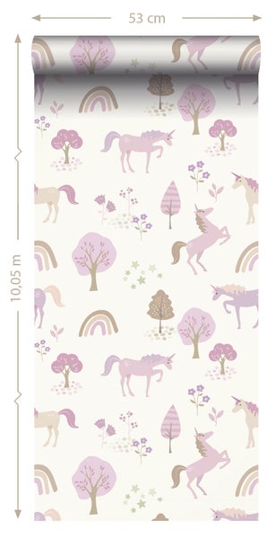 Tapetenrolle mit Einhornmuster, 53 cm breit und 10,05 m lang