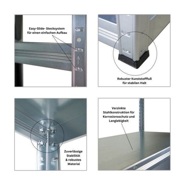 PROREGAL Mega Deal 2x Schwerlastregal Steel Eagle , HxBxT 180x120x40 cm,  Fachlast 130kg, Verzinkt