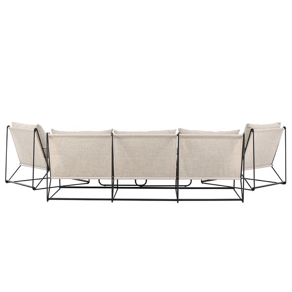 Palazzo Loungeset 1 Sofa, 2 Stühle, 2 Couchtische schwarz. 60 X 60 X 36 cm